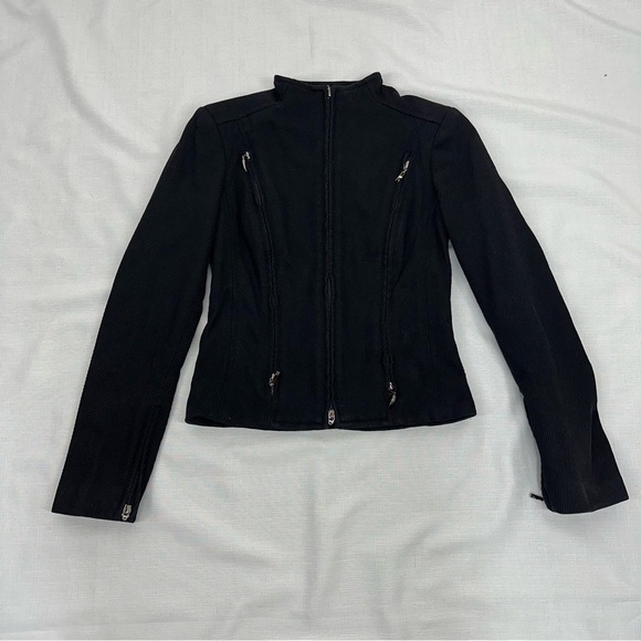 DUBUC Size 4 Black Ribbed Fitted Jacket - Picture 9 of 13